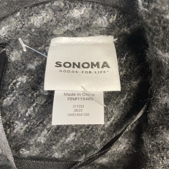 Sonoma poncho shawl Toggle Womens one size black gray knit fringe boho  nwt - Picture 7 of 10